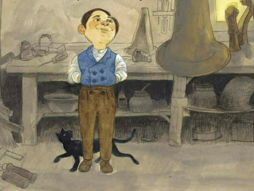 Art from <em>The Story of the Saxophone, </em>text by Lesa Cline-Ransome, illustration by James E. Ransome