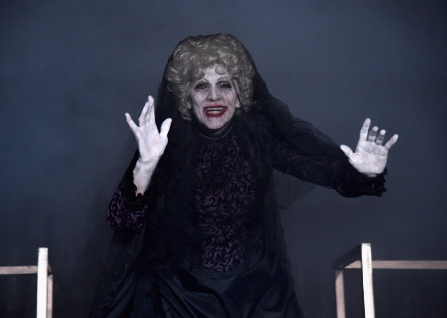 HOLLYWOOD, CA - JUNE 04:  Actor Tom Fitzpatrick dressed as the Bride In Black attends the after party for the premiere of Focus Features' "Insidious: Chapter 3" at the Emerson Theater on June 4, 2015 in Hollywood, California.  (Photo by Alberto E. Rodriguez/Getty Images)