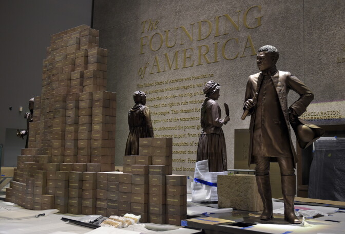 Preparations are finalized for the opening of the National Museum of African American History and Culture in Washington, Wednesday, Sept. 14, 2016. (AP Photo/Susan Walsh)