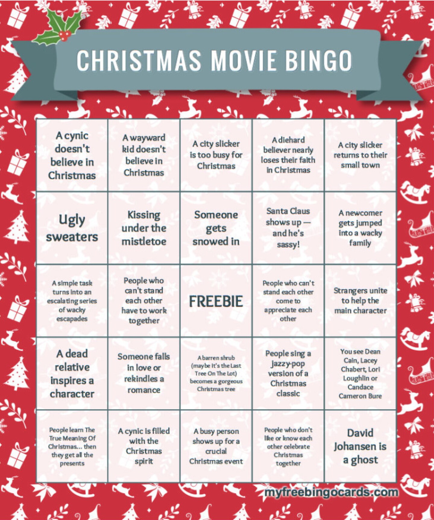 Christmas Movie Bingo A NonBoozy Drinking Game LAist