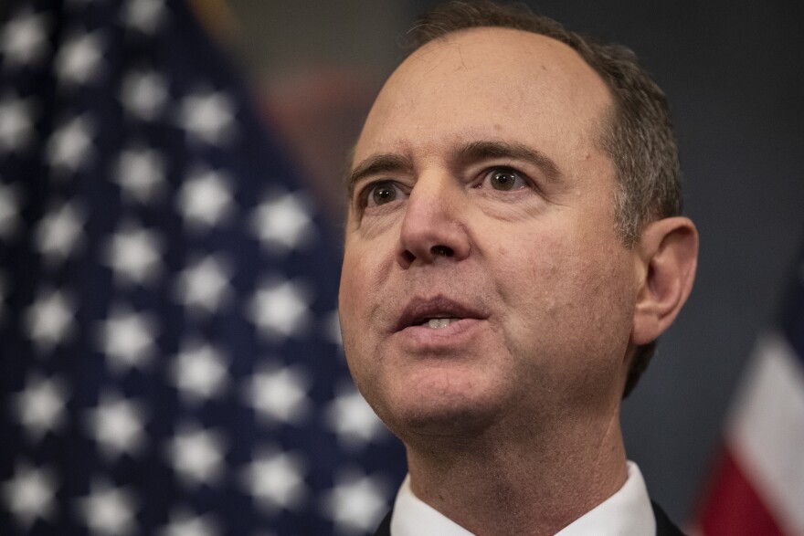 WASHINGTON, DC  DECEMBER 18: Chairman of House Intelligence Committee Rep. Adam Schiff (D-CA)  speaks  during a press conference after the House of Representatives voted to impeach President Donald Trump at the U.S. Capitol on December 18, 2019 in Washington, DC. On Wednesday evening, the U.S. House of Representatives voted 230 to 197 and 229 to 198 to impeach President Trump on two articles of impeachment charging him with abuse of power and obstruction of Congress. (Photo by Drew Angerer/Getty Images)