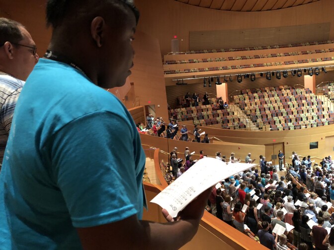Adrien Redford, audience engagement coordinator and singer in the Los Angeles Master Chorale, said the moment he's looking forward to the most is hearing the audience join in as they sing a version of the Pentatonix song "Sing."