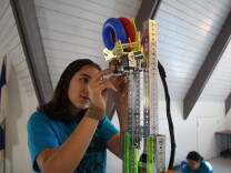 The Rock n’ Roll Robots team is one of the few all-girl groups to compete in this year's FIRST Tech Challenge in St. Louis, MO.