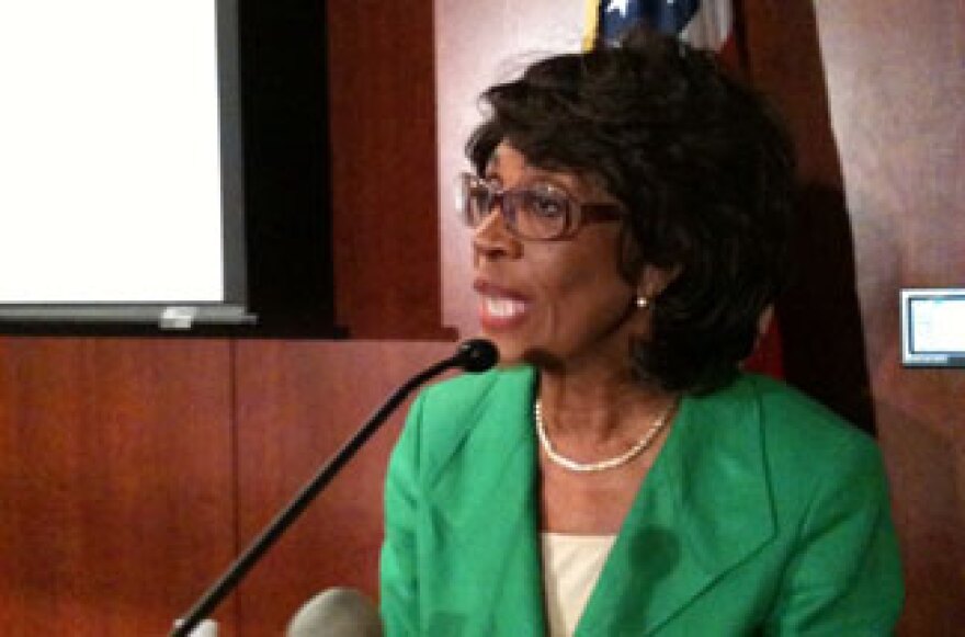 Maxine Waters at a press conference on ethics charges, August 13, 2010