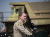 Los Angeles County Sheriff Jim McDonnell addresses a news conference prior to the destruction of approximately 3,400 guns and other weapons at the Los Angeles County Sheriffs' 22nd annual gun melt at Gerdau Steel Mill on July 6, 2015 in Rancho Cucamonga, California. 