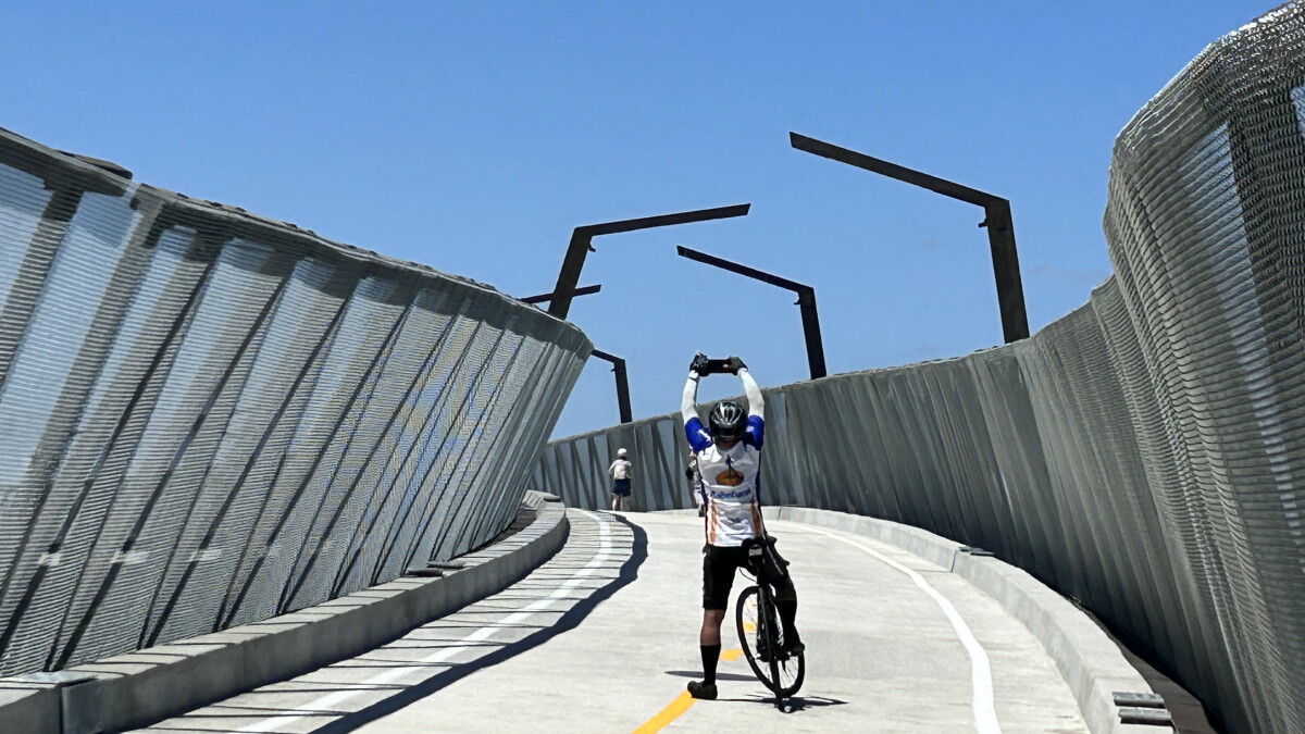 You can bike, skate, walk over the 5 Freeway in Irvine. And it's awesome