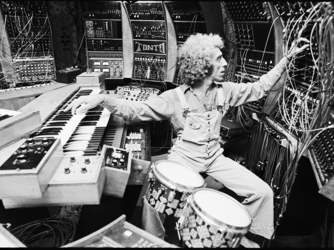 Record producer Malcolm Cecil in studio. PBS "Soundbreaking."