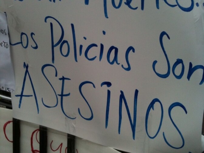 This sign is near where Manuel Jamines was shot and killed by an LAPD officer.  