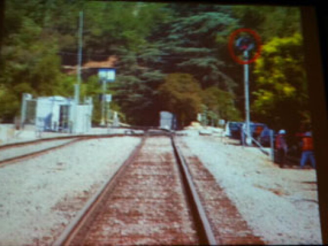 The "Control Point Topanga" signal indicating a red light, which the engineer missed