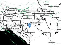 The epicenter of a 2.5 earthquake near Yorba Linda on Wednesday, Feb. 12, 2014.
