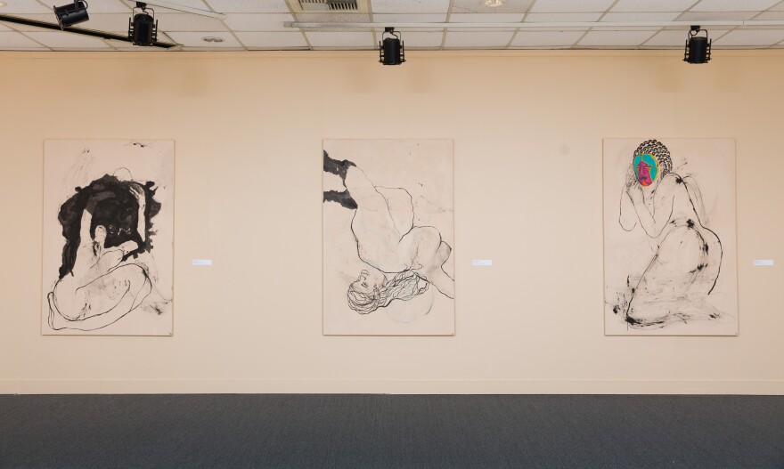 Kenyatta A.C. Hinkle: "The Evanesced" selection of paintings (Courtesy of California African American Museum)