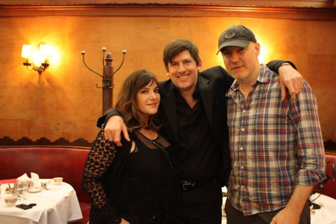 Oscar-nominated songwriters Gregg Alexander and Danielle Brisebois with Off-Ramp's John Rabe at Musso & Frank, the Hollywood restaurant.
