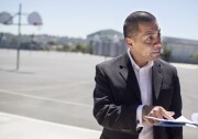 LAUSD School Board Member Dr. Ref Rodriguez visits Luther Burbank Middle School on Tuesday, Aug. 16, 2016 during the first day of instruction.