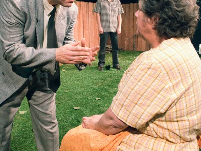 Valentine Miele, Eddie Ebell and Lauri Johnson in Lee Kirk's "Sad Happy Sucker."