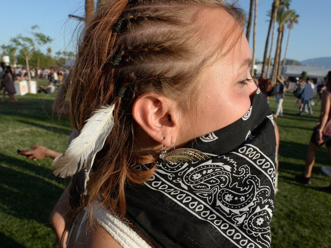 INDIO, CA - APRIL 15:  Festivalgoer attends day 2 of the 2017 Coachella Valley Music & Arts Festival Weekend 1 at the Empire Polo Club on April 15, 2017 in Indio, California.  (Photo by Matt Cowan/Getty Images for Coachella)