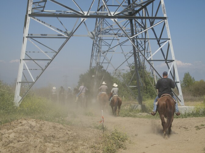 Passing under pylons during a recent ride.