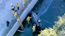 A driver was killed Thursday morning after crashing off a San Fernando Valley freeway and into the concrete-walled Tujunga Wash.