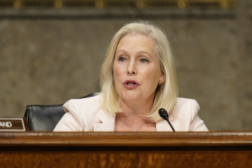 Sen. Kirsten Gillibrand, D-N.Y., speaks during a Senate Armed Services Committee hearing.
