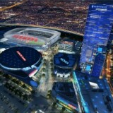 In this rendering released by AEG, the proposed football stadium to house a NFL team in Los Angeles, California is seen.