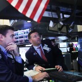 Traders work on the floor of the New York Stock Exchange (NYSE) following news that the United Kingdom has voted to leave the European Union on June 24, 2016 in New York City. The Dow Jones industrial average quickly fell nealy 500 points on the news with markets around the globe plunging.  