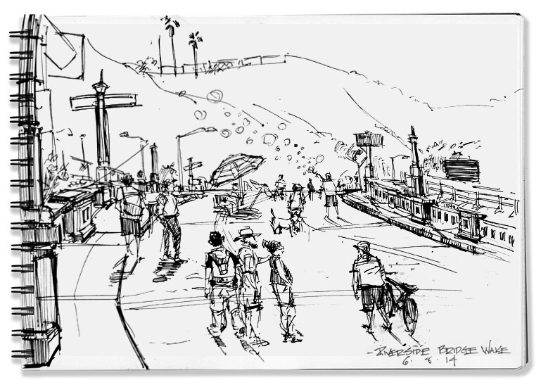 Supporters of the old historic Riverside-Figueroa bridge gathered Sunday to pay their last respects. La City officials have refused to turn the old bridge into a park with bike and bike path, akin to New York's High Line.
