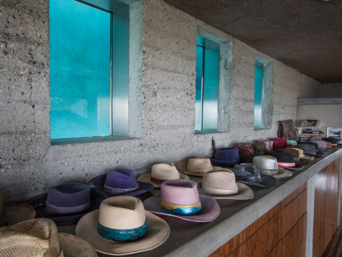 James Goldstein's hat collection.