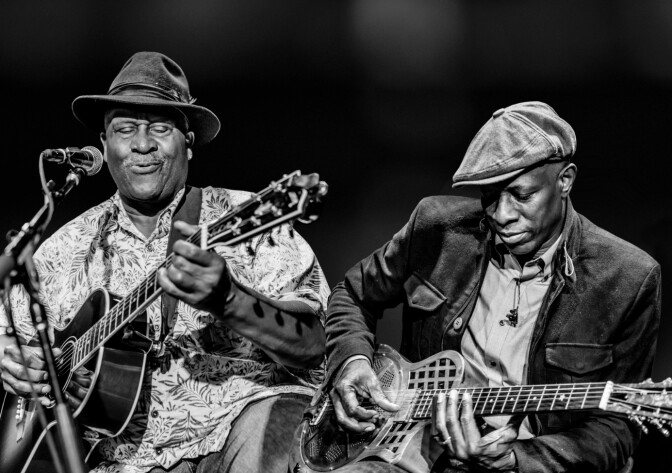 Keb' Mo' (Right) first saw Taj Mahal perform while just a high school student in Compton, CA.