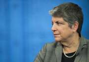 File: Janet Napolitano speaks during a panel discussion on advancing women in politics at the National Democratic Institute Luncheon in Washington, D.C., May 19, 2014. 