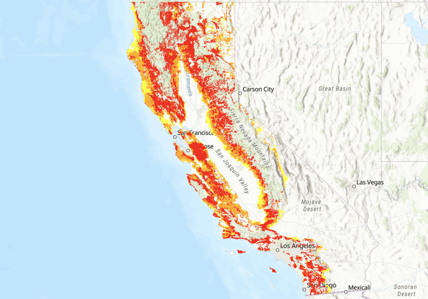 California's New Fire Hazard Map Is Out LAist
