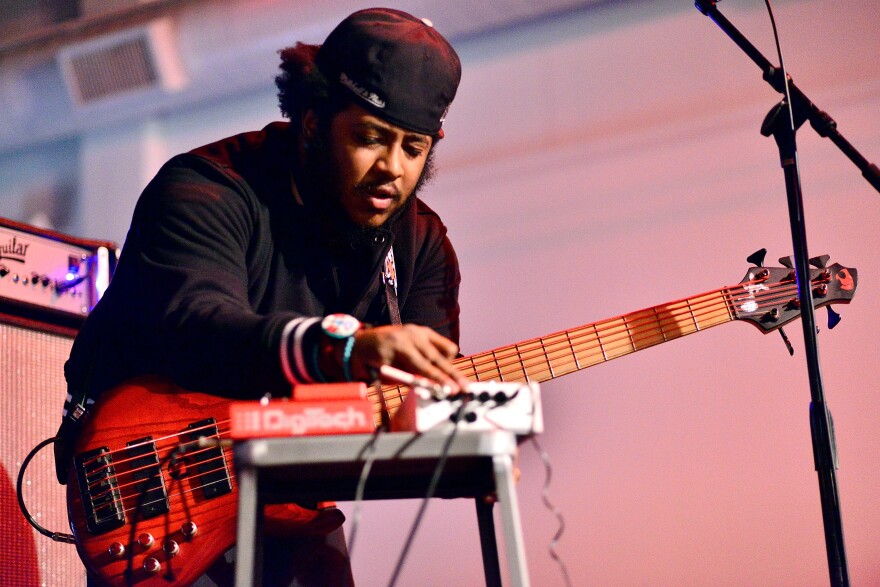 Musician Stephen Bruner aka Thundercat performs at 'Algo-Rhythms' Exhibition Opening: Exploring How Software Is Changing The Music Experience at Sonos Studio on July 17, 2014 in Los Angeles, California.