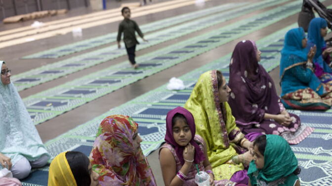 The Islamic Center of Southern California's Eid al-Fitr celebration at the Los Angeles convention center.