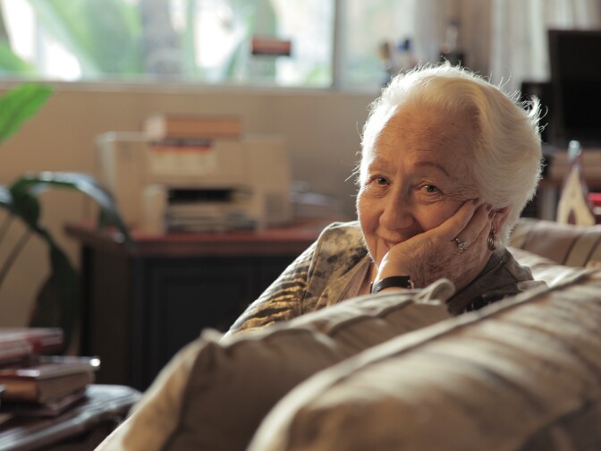 Holocaust survivor, Renee Firestone, in "The Last Laugh."