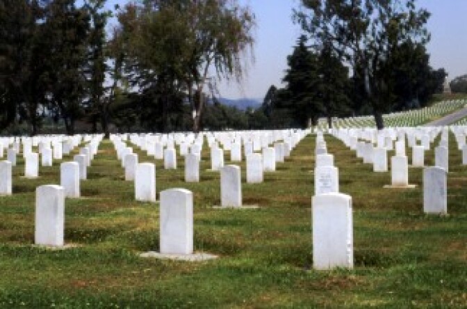 Originally just 20-acres, the LA National Cemetery opened as one of 11 facilities operated by the Veterans Administration on lands shared with national veterans' homes or asylums for disabled soldiers. It was dedicated in 1889, and through the years has expanded to more than 100 acres. Those interred there are war veterans from the Spanish-American War, World War I, World War II, Korean War, and other American conflicts. 