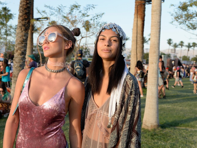 INDIO, CA - APRIL 15:  Festivalgoers attend day 2 of the 2017 Coachella Valley Music & Arts Festival Weekend 1 at the Empire Polo Club on April 15, 2017 in Indio, California.  (Photo by Matt Cowan/Getty Images for Coachella)
