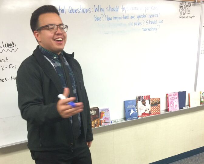 Jonathan Bernal teaches 8th grade language arts at Topaz Preparatory Academy in Hesperia, Calif.