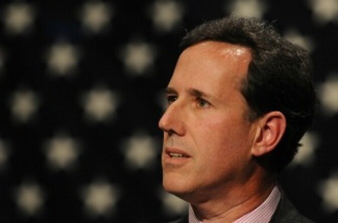 Former U.S. Sen. Rick Santorum speaks at the Iowa Faith & Freedom Coalition Event, Monday March 7, 2011 in Waukee, Iowa.