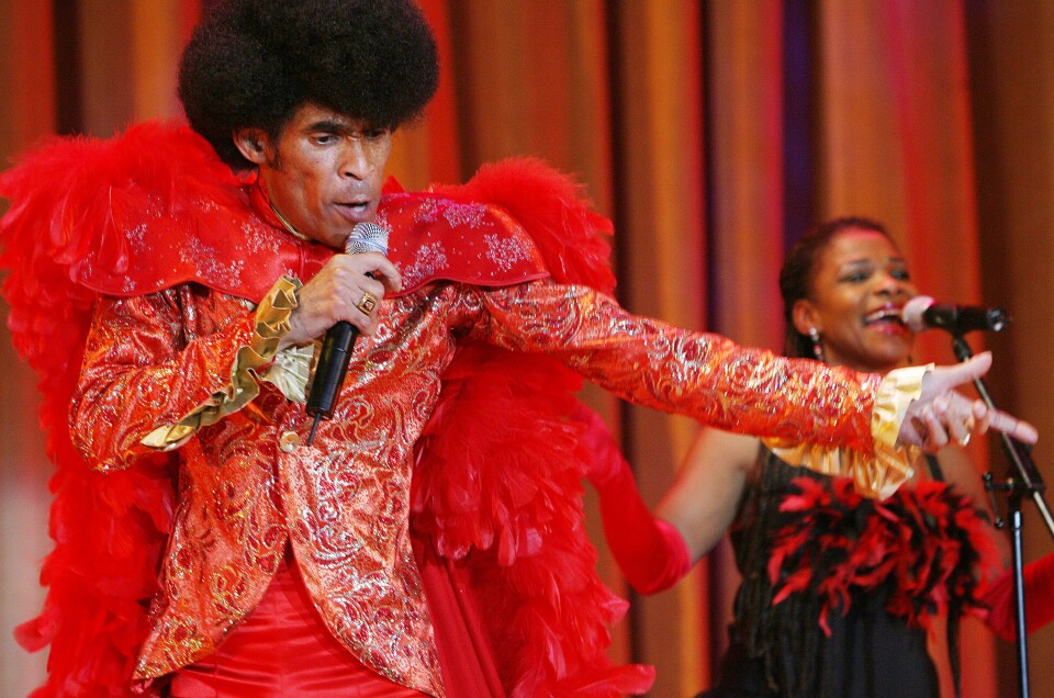 1970s disco icon Bobby Farrell, singer and dancer with the chart-topping group Boney M, performs in Moscow on December 23, 2009. He died in 2010.