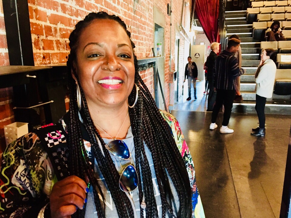 High school English teacher Mia Harris brought some students — many of them immigrants — to see "The New Colossus."