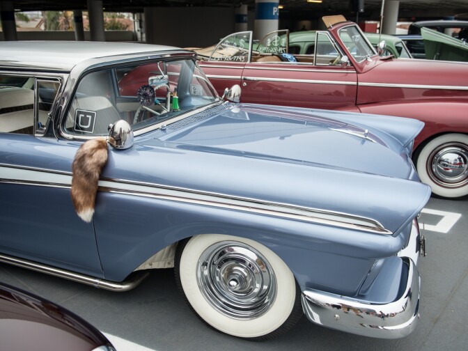 Hugo Guardado's 1957 Ford Fairlane isn't really available through Uber. It's a joke, but "I’ve been offered, 'Can you take me down the block for 20 bucks?'" he says.
