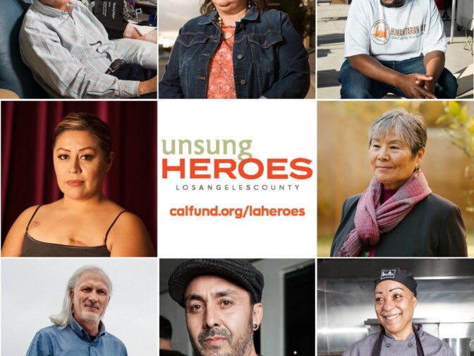 Some of the 30 unsung heroes highlighted in California Community Foundation's photo exhibit titled 'Portraits of Compassion'.