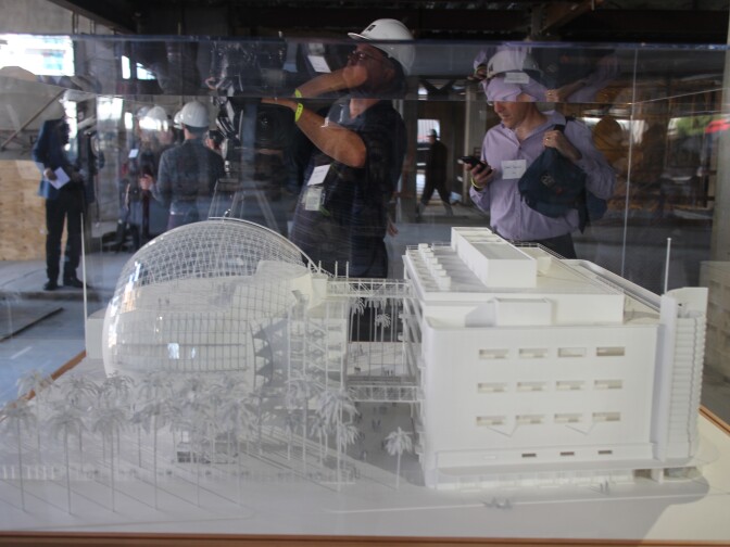 A 3D display of the Academy Museum of Motion Pictures.