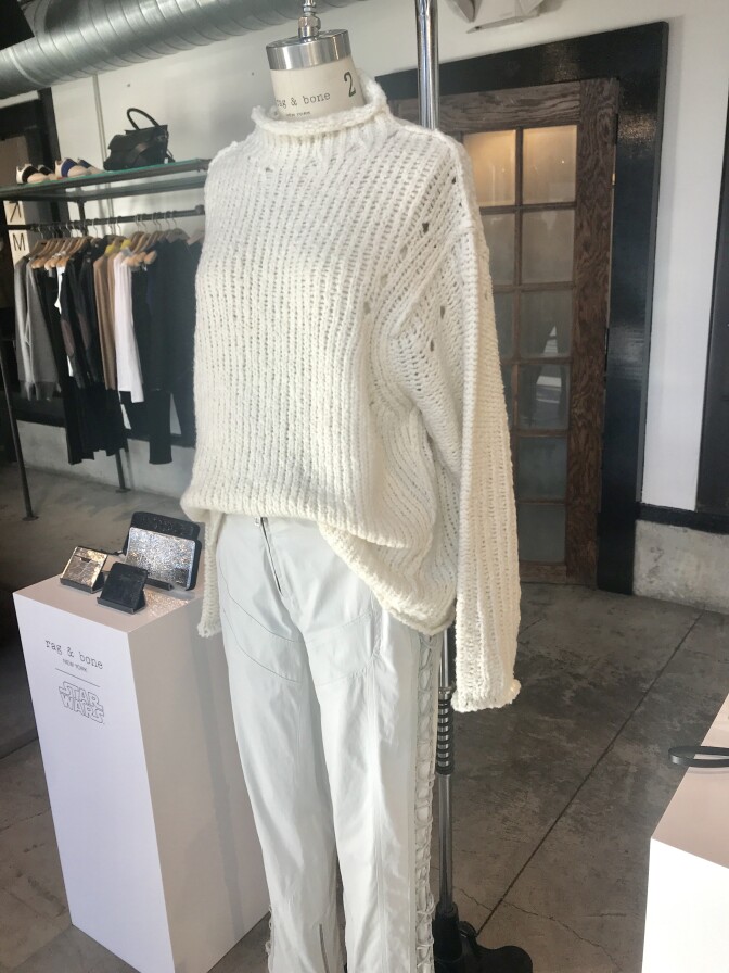 As part of Rag & Bone's Star Wars collection, an outfit inspired by Princess Leia's Hoth outfit.