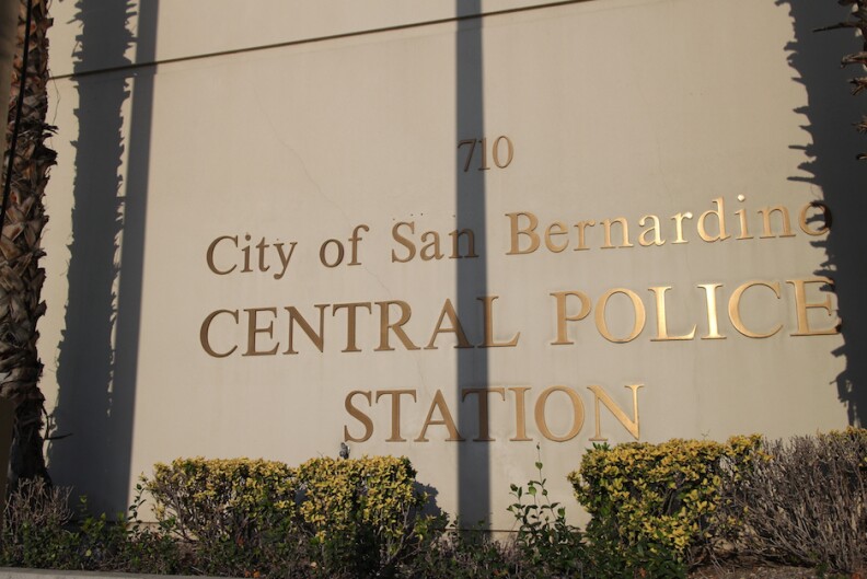 Outside of the San Bernardino Police Station