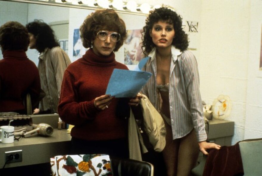 Dustin Hoffman and Geena Davis star in "Tootsie."