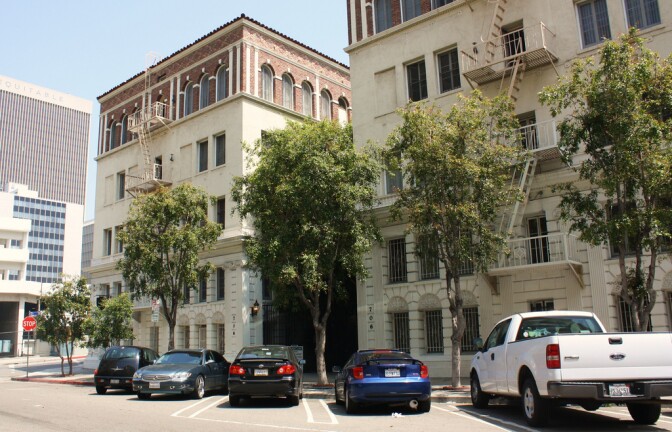 Apartment buildings in Los Angeles. 