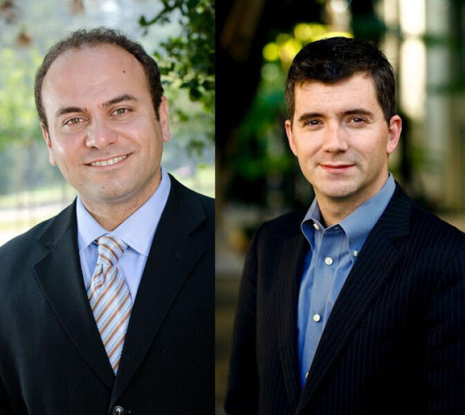Adrin Nazarian, left, and Brian Johnson, right, are both running for the state Assembly's 46th District. 