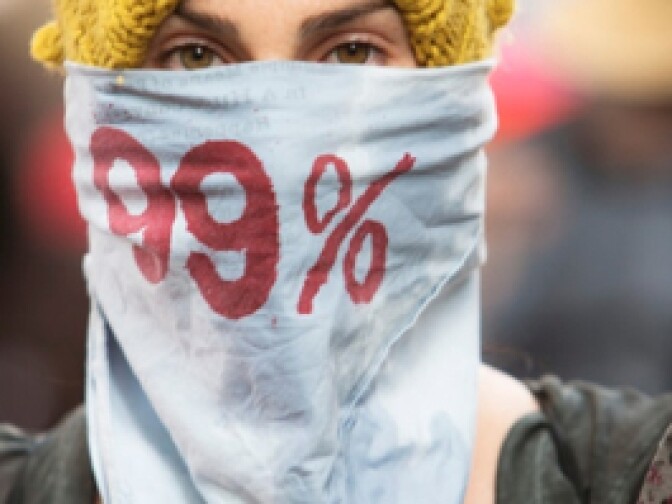 Highland's Sarah Mason, at Occupy LA's Bank of America protest November 17, 2011.