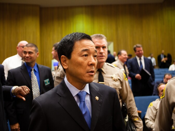 Paul Tanaka, seen here as he preparesto testify in front of the Citizens Commission on Jail Violence in 2012.