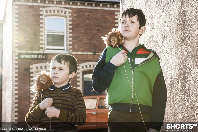 Riley Hamilton and Aaron Lynch star in the Oscar-nominated short-film "Boogaloo and Graham," directed by Michael Lennox. 