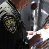 SAN QUENTIN, CA - AUGUST 15:  A California Department of Corrections and Rehabilitation (CDCR) officers log condemned inmates who are leaving the exercise yard at San Quentin State Prison's death row on August 15, 2016 in San Quentin, California.  San Quentin State Prison opened in 1852 and is California's oldest penitentiary. The facility houses the state's only death row for men that currently has 700 condemned inmates.  (Photo by Justin Sullivan/Getty Images)